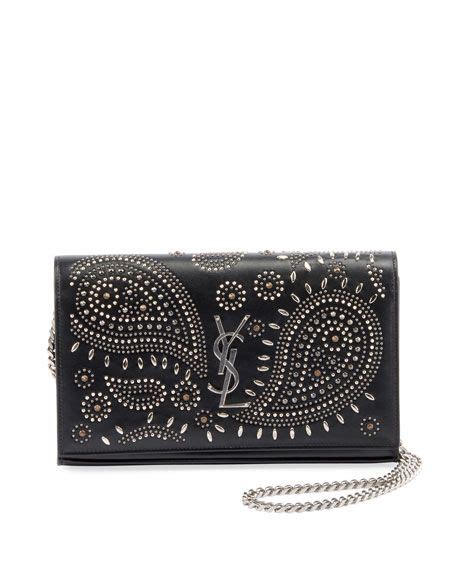 saint laurent bandana stud ysl monogram wallet on chain|Authentic vs. Fake Saint Laurent Monogram Chain Wallet.